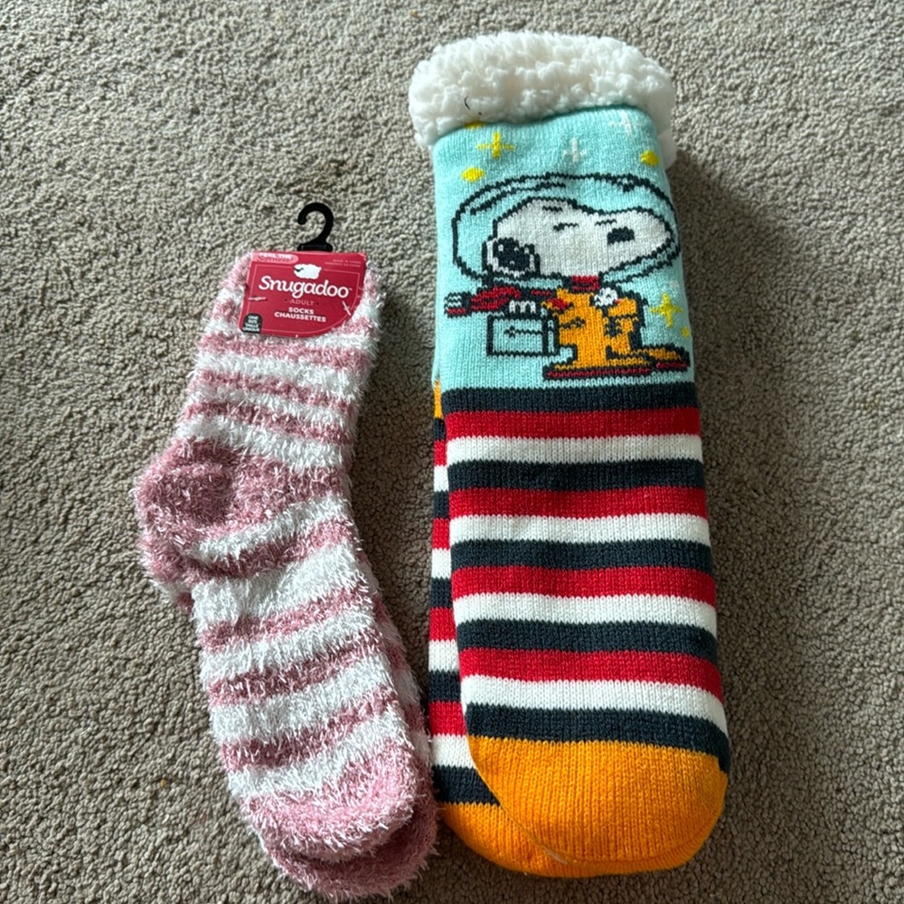 Woman’s new fuzzy sock bundle